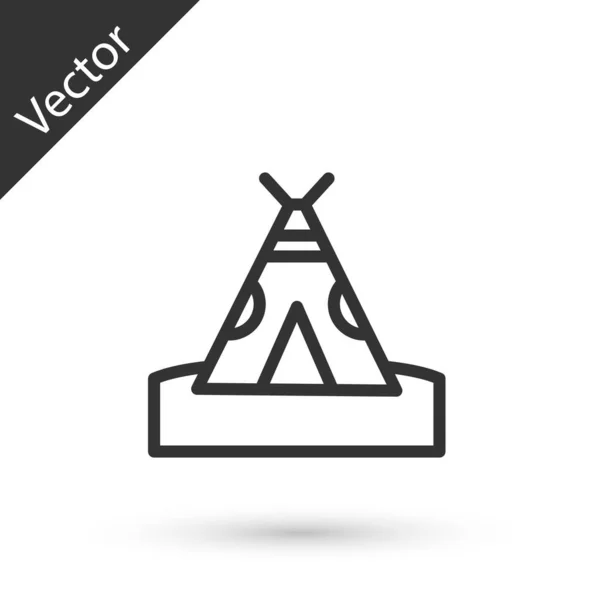 Традиционный Индийский Вигвам Вигвам Выделенный Белом Фоне Индийская Палатка Вектор — стоковый вектор