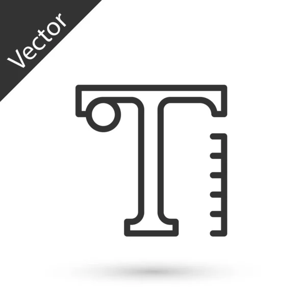 Línea Gris Icono Texto Aislado Sobre Fondo Blanco Vector — Vector de stock