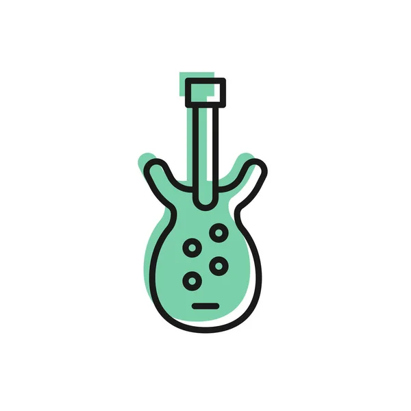 Black Line Icono Guitarra Bajo Eléctrico Aislado Sobre Fondo Blanco — Vector de stock