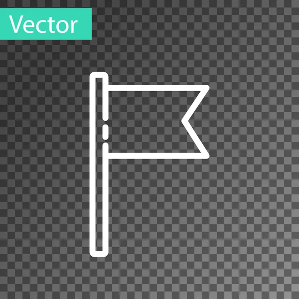 Значок Белый Флаг Выделен Прозрачном Фоне Символ Метки Местоположения Вектор — стоковый вектор