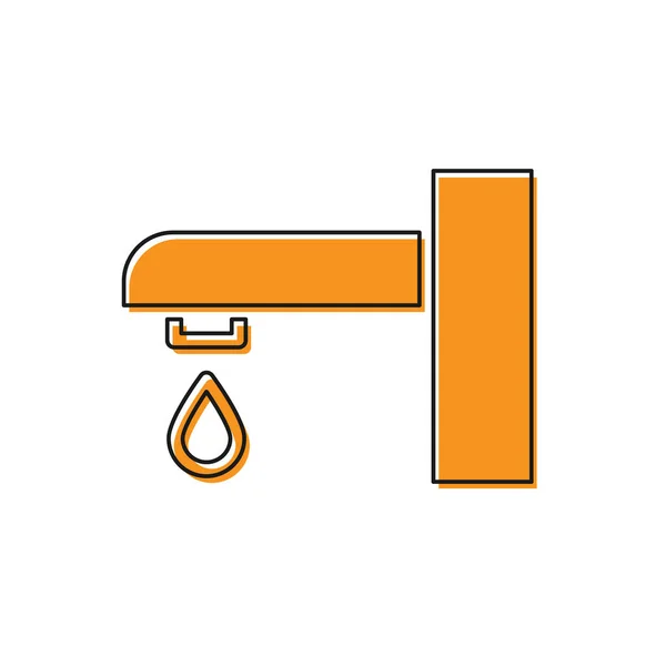 Orange Water Tap Icon Isolated White Background Vector — Stock Vector