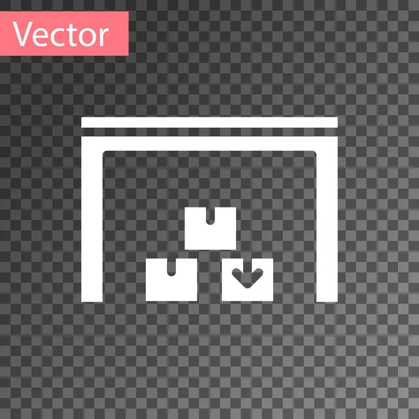 Иконка Белого Склада Изолирована Прозрачном Фоне Вектор — стоковый вектор