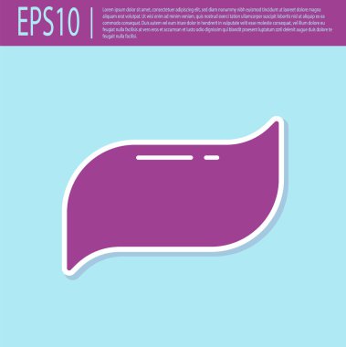 Retro mor diş macunu simgesi turkuaz arka planda izole edildi. Vektör.