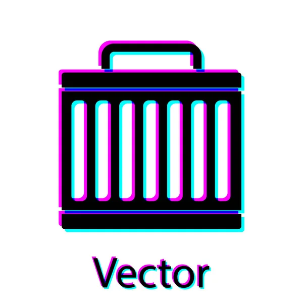 Zwarte Auto Radiator Koelsysteem Pictogram Geïsoleerd Witte Achtergrond Vector — Stockvector