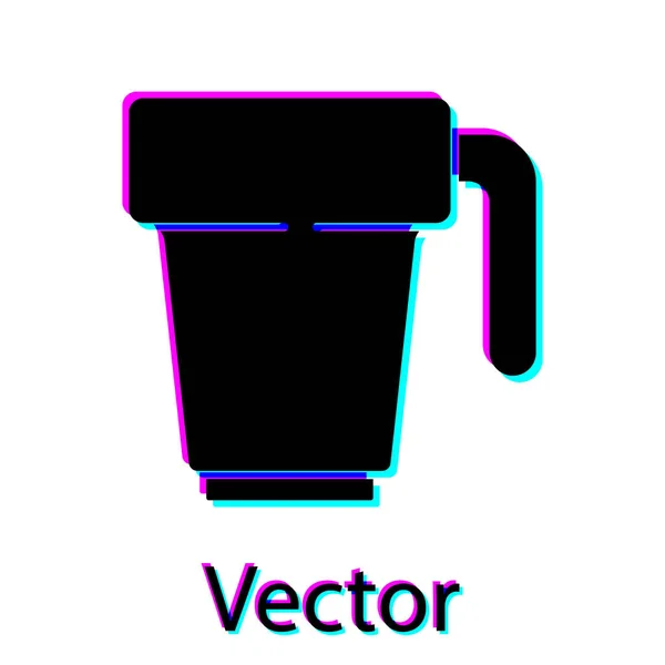 Icono Taza Café Negro Aislado Sobre Fondo Blanco Taza Café — Vector de stock