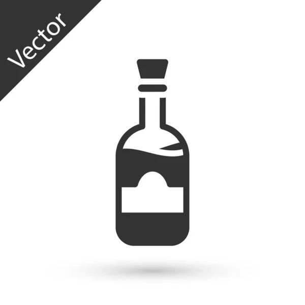 Botellas Grises Vino Icono Aislado Sobre Fondo Blanco Vector — Vector de stock