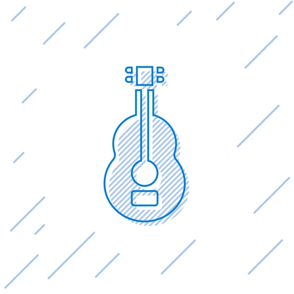 Icono Guitarra Española Línea Azul Aislado Sobre Fondo Blanco Guitarra — Vector de stock