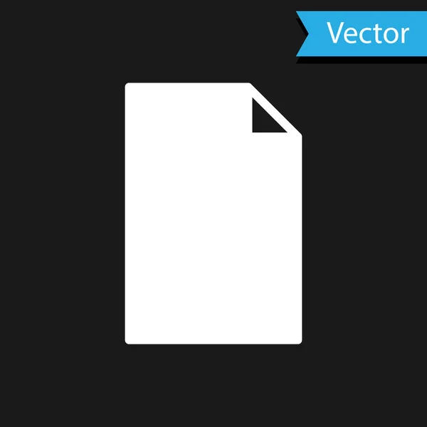 Белый Пустой Документ Значок Изолирован Черном Фоне Reecklist Icon Бизнес — стоковый вектор