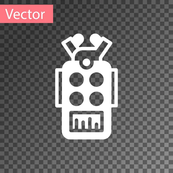 Vit Mikrofon Ikon Isolerad Transparent Bakgrund Radiomikrofon Talarskylt Vektor — Stock vektor