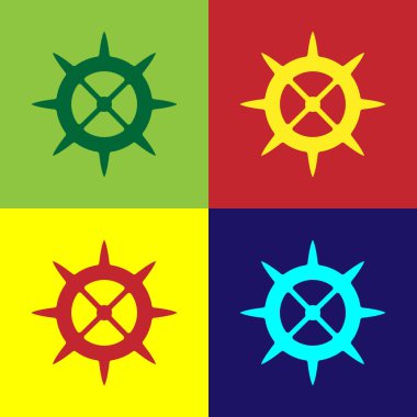 Pop Art Bisiklet Kolu simgesi renk arkaplanında izole edilmiş. Vektör.