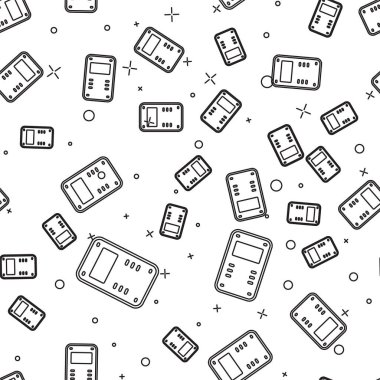 Siyah çizgi polis saldırı kalkanı ikonu beyaz arka planda pürüzsüz desen izole etti. Vektör.