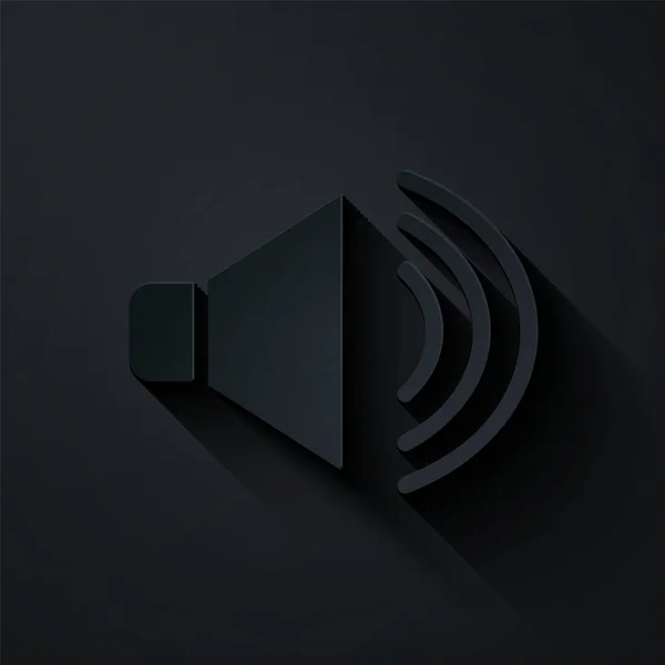 Paper Cut Speaker Volume Audio Voice Sound Symbol Media Music — Stock Vector
