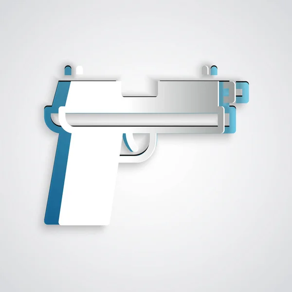 Pistola Corte Papel Pistola Icono Aislado Sobre Fondo Gris Pistola — Archivo Imágenes Vectoriales