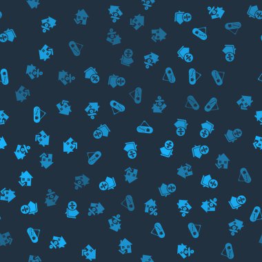 House 'u perkant ile ayarla, asılma işareti satıldı ve kusursuz desen işaretini kontrol et. Vektör.