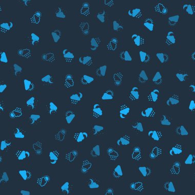 Bulut 'u yağmur, güneş, ay, güneş bulutları ve yıldızlarla donatın. Vektör.