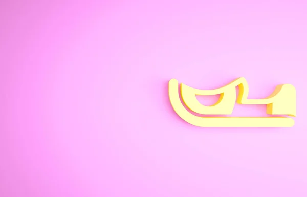 Жовтий Традиційний індійський значок взуття ізольований на рожевому фоні. Концепція мінімалізму. 3D ілюстрація 3D рендеринга — стокове фото