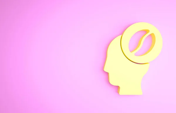 Icône Barista jaune isolée sur fond rose. Concept de minimalisme. Illustration 3D rendu 3D — Photo
