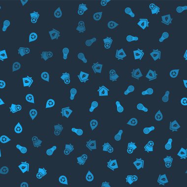 Eco House 'u geri dönüşümle, ampul dünya küresiyle, dost evle ve temiz suyu pürüzsüz bir şekilde geri dönüştür. Vektör.