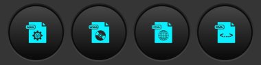 MAX dosya belgesi, WMA, HTML ve XML simgesini ayarla. Vektör.