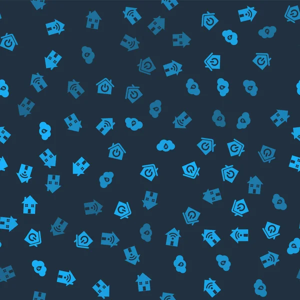 Smart 'ı Wi-Fi, Nem ve House ile kusursuz bir düzene sokun. Vektör.