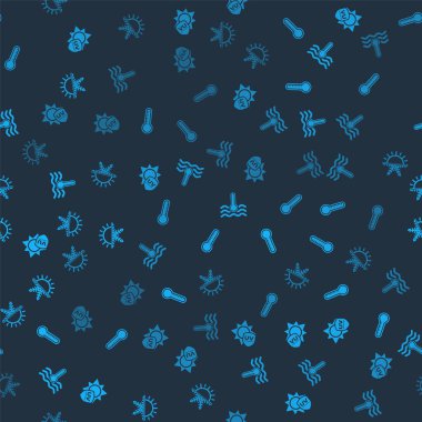 Ultraviyole koruma, Meteoroloji termometresi, Su ve Güneş ve kar tanelerini kusursuz desene ayarlayın. Vektör.