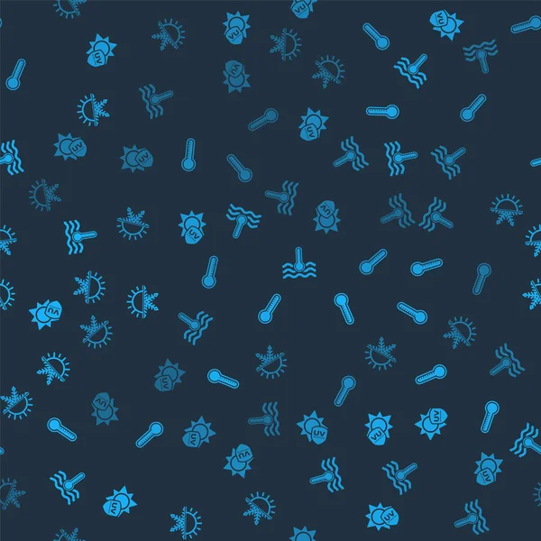 Ultraviyole koruma, Meteoroloji termometresi, Su ve Güneş ve kar tanelerini kusursuz desene ayarlayın. Vektör.