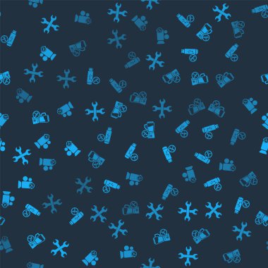 Çapraz anahtarlar, USB flash disk servisi, blender ve video kamerayı pürüzsüz desen üzerine ayarla. Vektör.