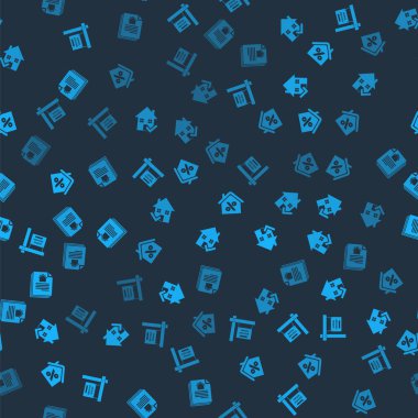 Ev gösterimi, ev kontrol işareti, perkant ve kusursuz desen üzerinde kontrat ayarlayın. Vektör.