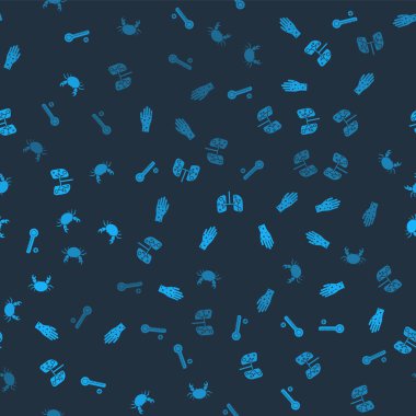 Tıbbi termometreyi, sedef ya da egzama olan eli, akciğerleri ve yengeci pürüzsüz desene ayarlayın. Vektör.