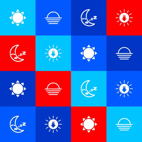 Set Sun Sunset Moon Icon Icon Vector — Stock Vector