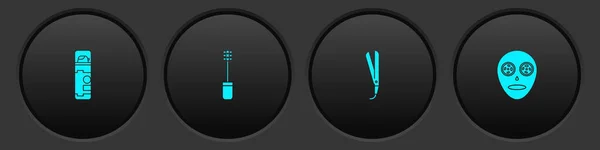 Набор Гель Бритья Пены Тушь Ресниц Утюг Кёрлинга Косметическая Маска — стоковый вектор