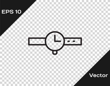 Beyaz arkaplanda turuncu parlak neon bilek saat simgesi izole. Kol saati simgesi. Siyah kare düğme. Vektör.