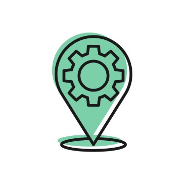 Siyah çizgi araba servis simgesi beyaz arkaplanda izole edildi. Otomobil tamircisi. Tamirci oto tamircisi. Bakım tabelası. Vektör.