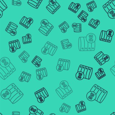 Siyah çizgi sunucusu 5G yeni kablosuz internet kablosuz kablosuz bağlantı simgesi yeşil arkaplanda izole edilmiş. Küresel ağ yüksek hızlı bağlantı veri oranı teknolojisi. Vektör.