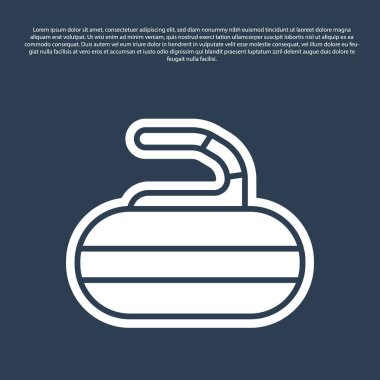 Mavi çizgi Stone, mavi arka planda izole edilmiş curling sporu ikonu için. Spor malzemeleri. Vektör.