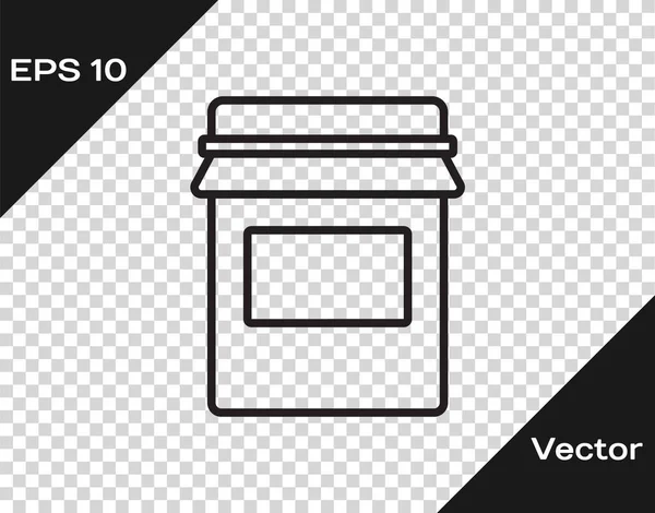 Ícone Jam Jar Linha Preta Isolado Fundo Transparente Vetor — Vetor de Stock