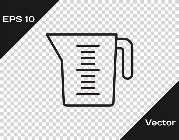 Black Line Measuring Cup Measure Dry Liquid Food Icon Isolated — Stock Vector