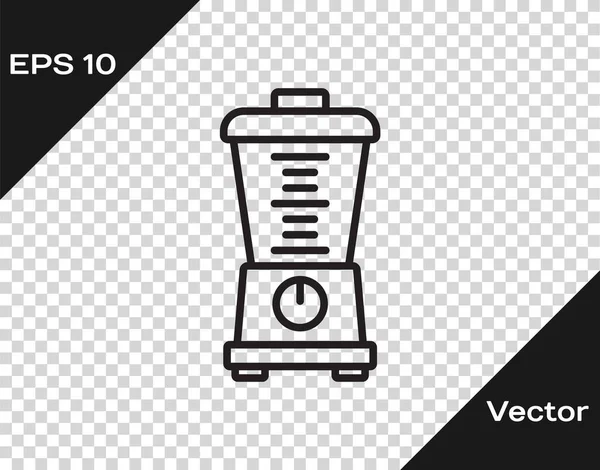 Icono Blender Línea Negra Aislado Sobre Fondo Transparente Cocina Eléctrica — Vector de stock