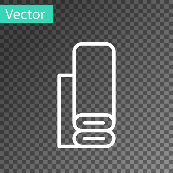 白い線透明背景に隔離されたインドの織物アイコン ロール マット カーペットや紙ロールアイコン ベクトル — ストックベクタ