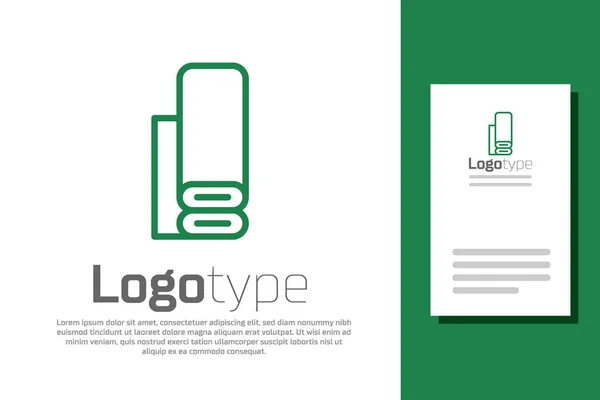 Grüne Linie Indisches Textilstoff Symbol Isoliert Auf Weißem Hintergrund Rollen — Stockvektor