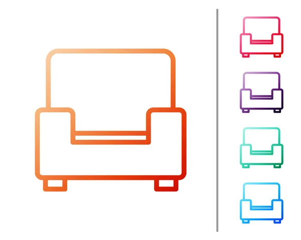 Fauteuil Ligne Rouge Icône Isolé Sur Fond Blanc Définir Des — Image vectorielle