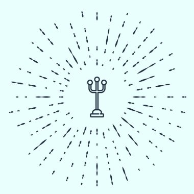 Siyah çizgi kürkü simgesi gri arkaplanda izole edildi. Soyut çember rastgele noktalar. Vektör.