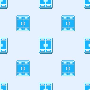 Mavi çizgi Gardırop ikonu gri arka planda kusursuz desen izole etti. Vektör.