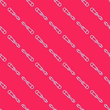 Beyaz çizgi tornavida simgesi kırmızı arkaplanda izole edilmiş. Servis aracı sembolü. Vektör.