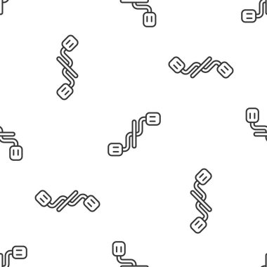 Gri çizgi bisiklet pedalları simgesi beyaz arka planda izole edilmiş kusursuz desen. Vektör.