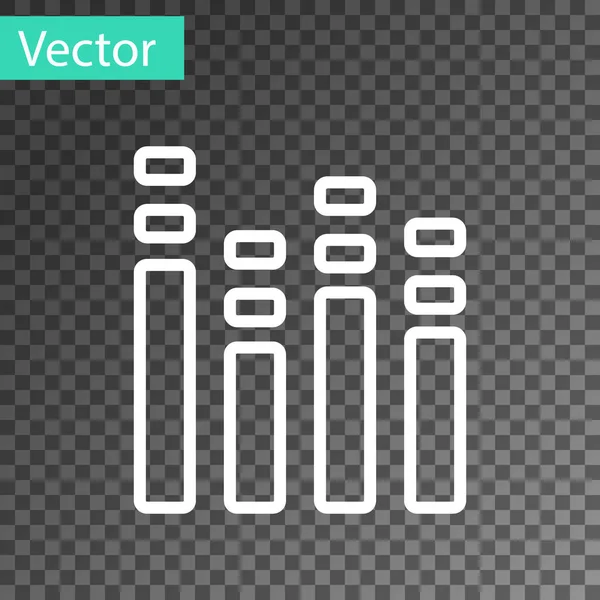 화이트 Equalizer 아이콘은 배경에서 분리되었다 오디오 디지털 Vector — 스톡 벡터