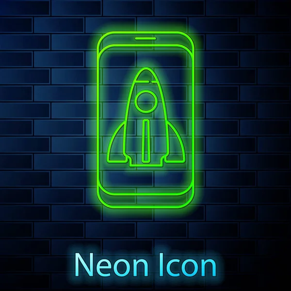 Žhnoucí Neonová Čára Business Startup Project Koncept Ikona Izolované Pozadí — Stockový vektor