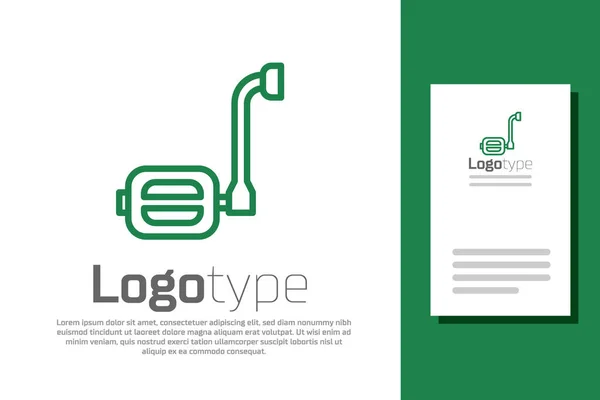 Grüne Linie Fahrradpedal Symbol Isoliert Auf Weißem Hintergrund Logo Design — Stockvektor