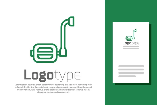 Línea Verde Icono Pedal Bicicleta Aislado Sobre Fondo Blanco Elemento — Archivo Imágenes Vectoriales