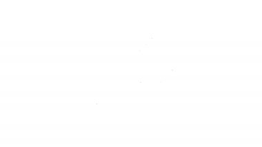 Siyah çizgi Akıllı güvenlik kamerası simgesi beyaz arkaplanda izole edildi. İnternet kavramının kablosuz bağlantısı. 4K Video hareketli grafik canlandırması